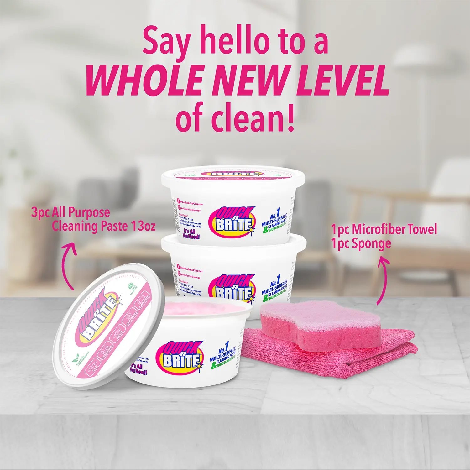 Cleaning Paste with Sponge and cloth room background